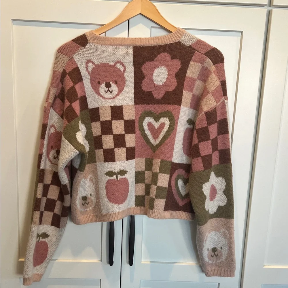 Debut Patchwork Sweater - Pink, Brown, Green Size M - Picture 5 of 7